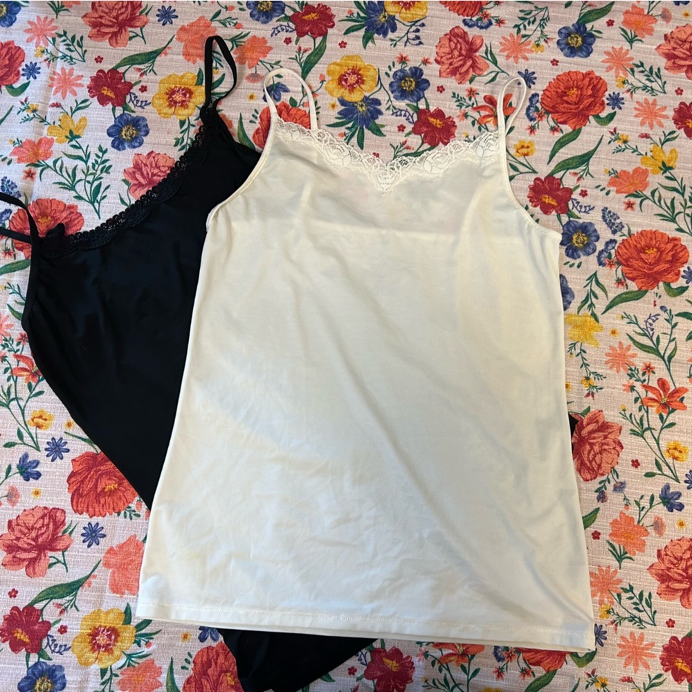 Black Camisole and Vanity Fair White Camisole